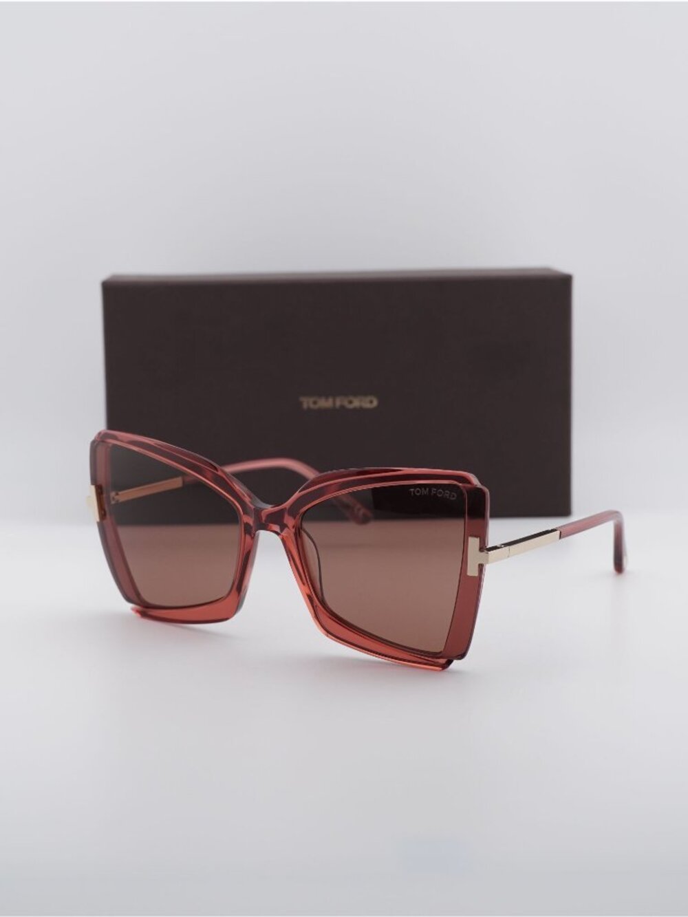 Tom Ford Gia FT0766 72Y Butterfly Sunglasses - Pink with Rose Gold/Light Rose